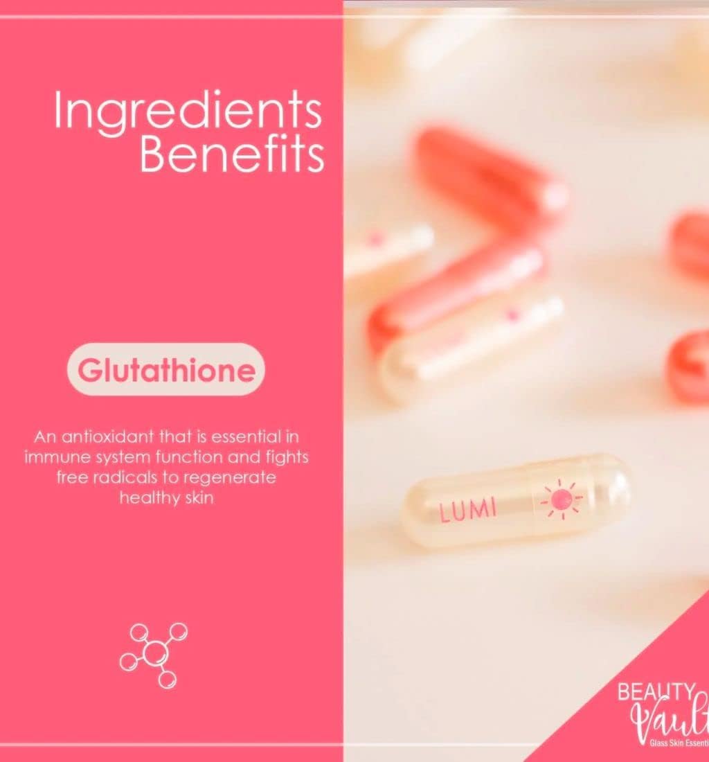 beauty vault lumi 24h glutathione capsules product information Capsules, 60 كريم كوري للتفتيح