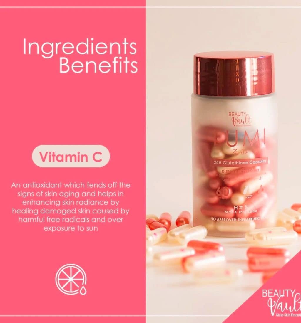 Beauty Vault Lumi 24H Glutathione Capsules, 60 Capsules
